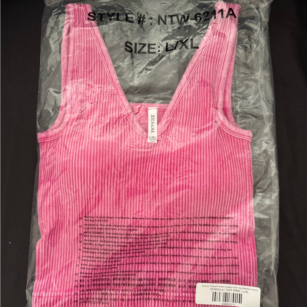 Pink Ribbed Tank Top